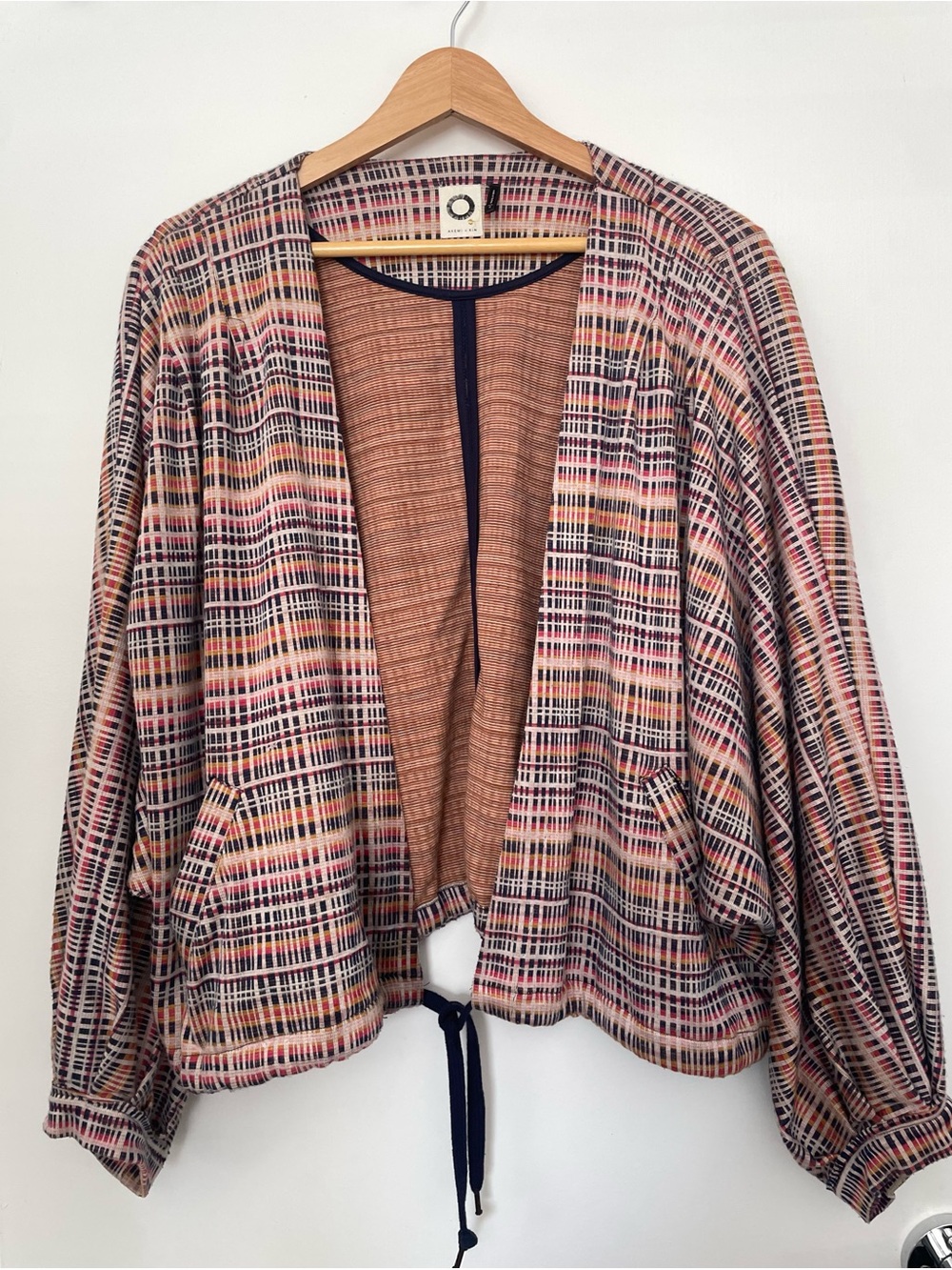 Akemi + Kin | Multicolor Plaid / Grid | Open-Front Kimono Jacket / Cardigan